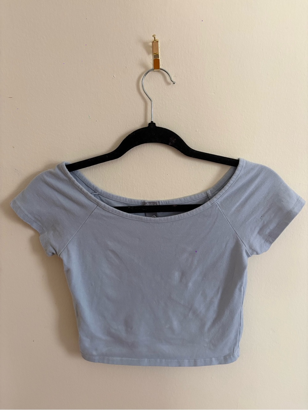 Tilly's Pastel Blue Scoop Neck Crop Top